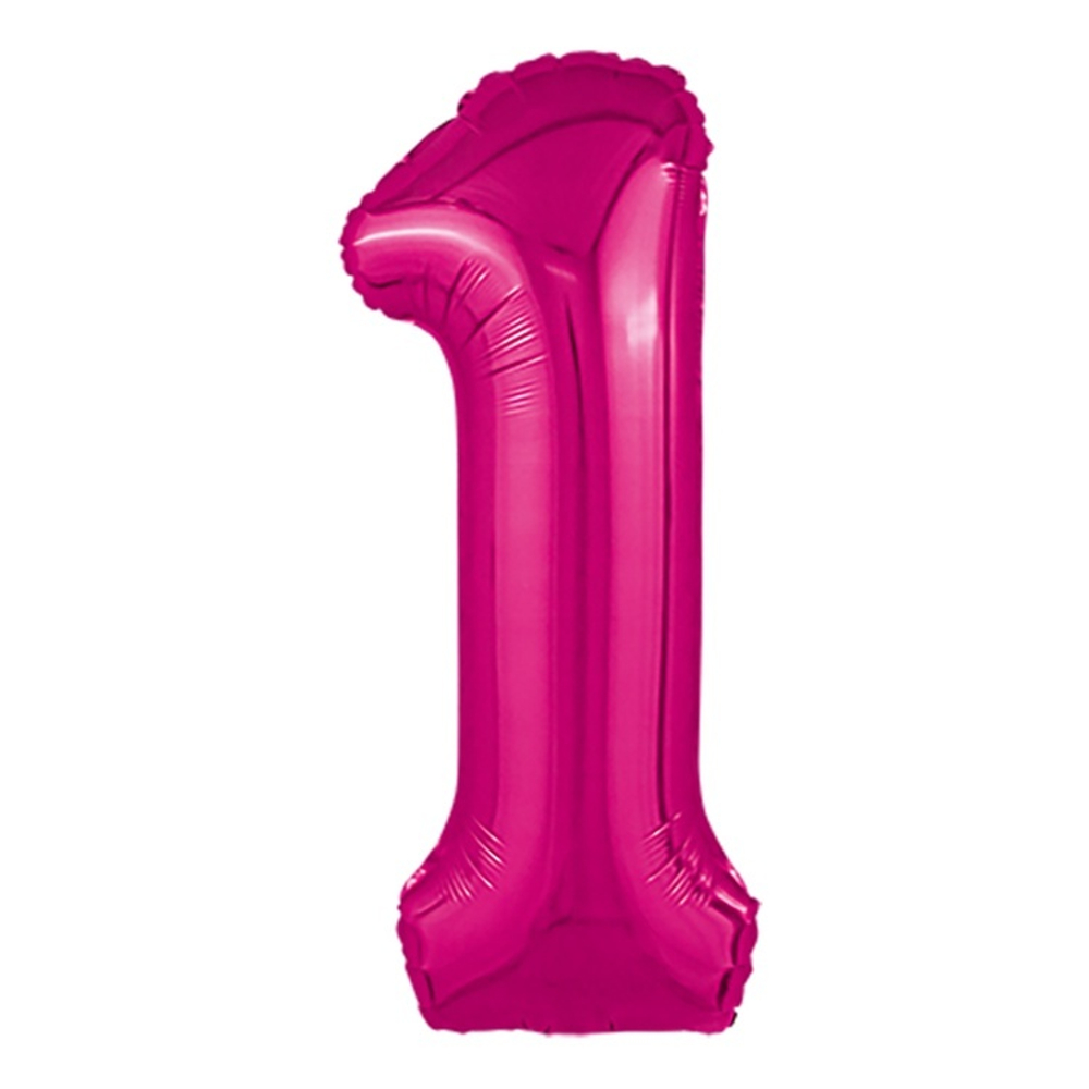 Шар ЦИФРА 1 Металлик Fuchsia 40" 102 см