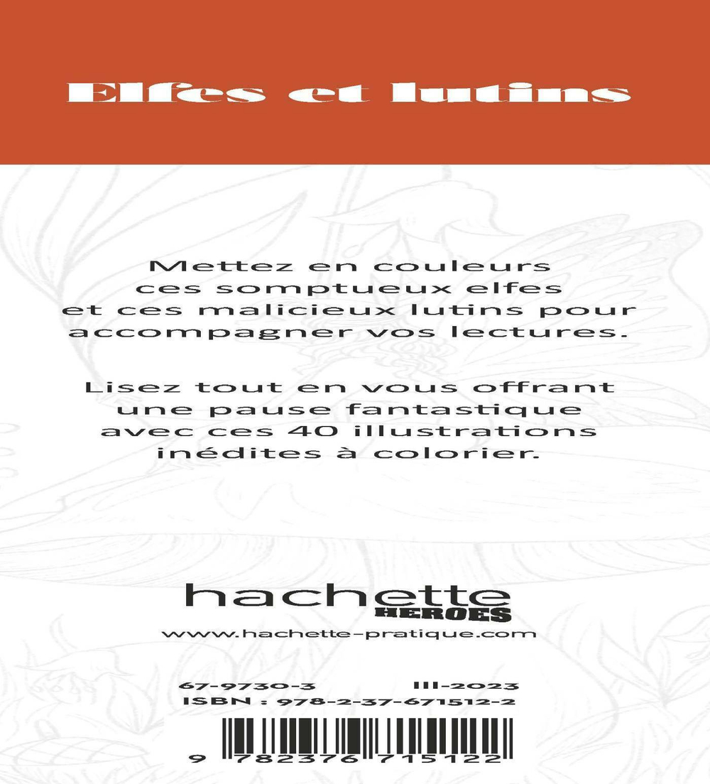 Hachette  раскраска по номерам  Marque-pages Elfes et Lutins