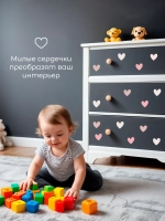 Наклейки интерьерные Сердечки для дизайна и декора 2 листа