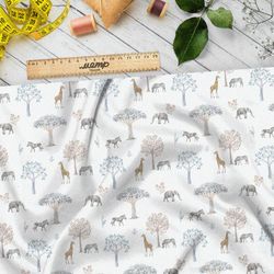 Ткань ниагара животные африканской саванны