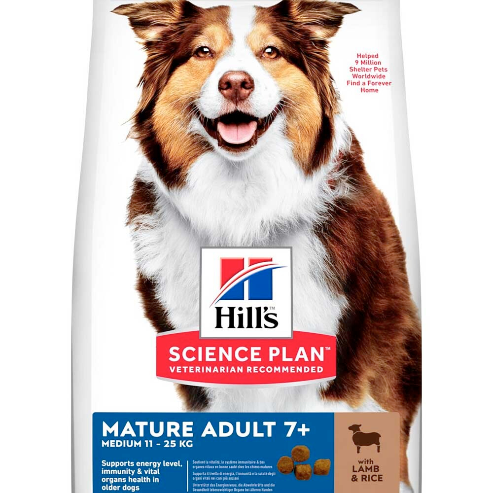 Hill's Mature 7+ Medium Lamb&Rice - корм для собак старше 7 лет (ягненок с рисом)