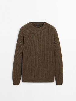 Massimo Dutti Свитер из смесовой шерсти, рыжевато-коричневый