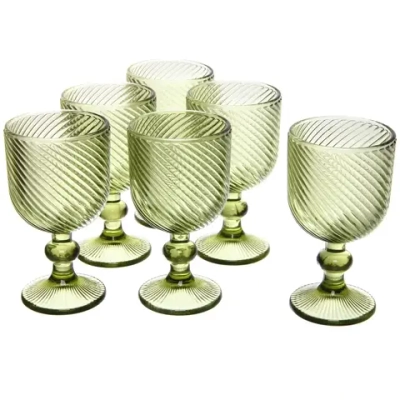 Бокал для вина 240мл «Cristal» в наборе 6шт, зеленый