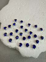 Шатоны 4 мм, Синий в серебре, 25 шт