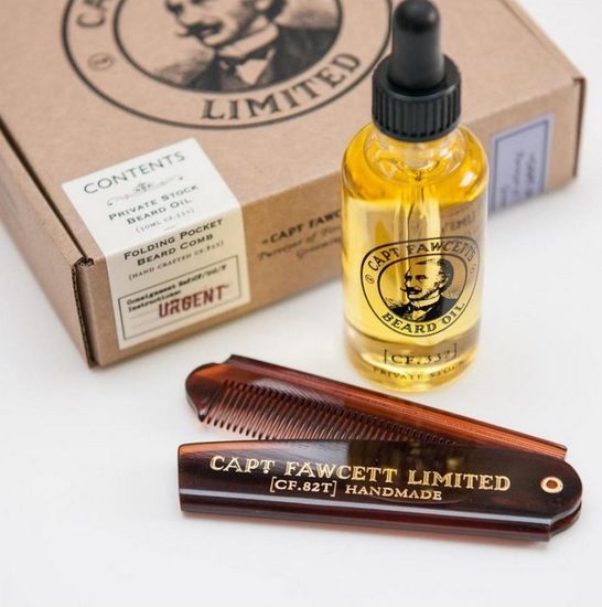 Подарочный набор Captain Fawcett Beard Oil (CF.332) & Folding Pocket Beard Comb (CF.82T)