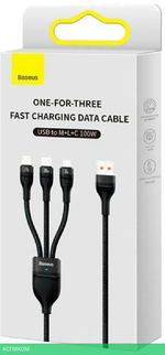 Кабель Baseus Flash Series II 1.2m Black (CASS030001)