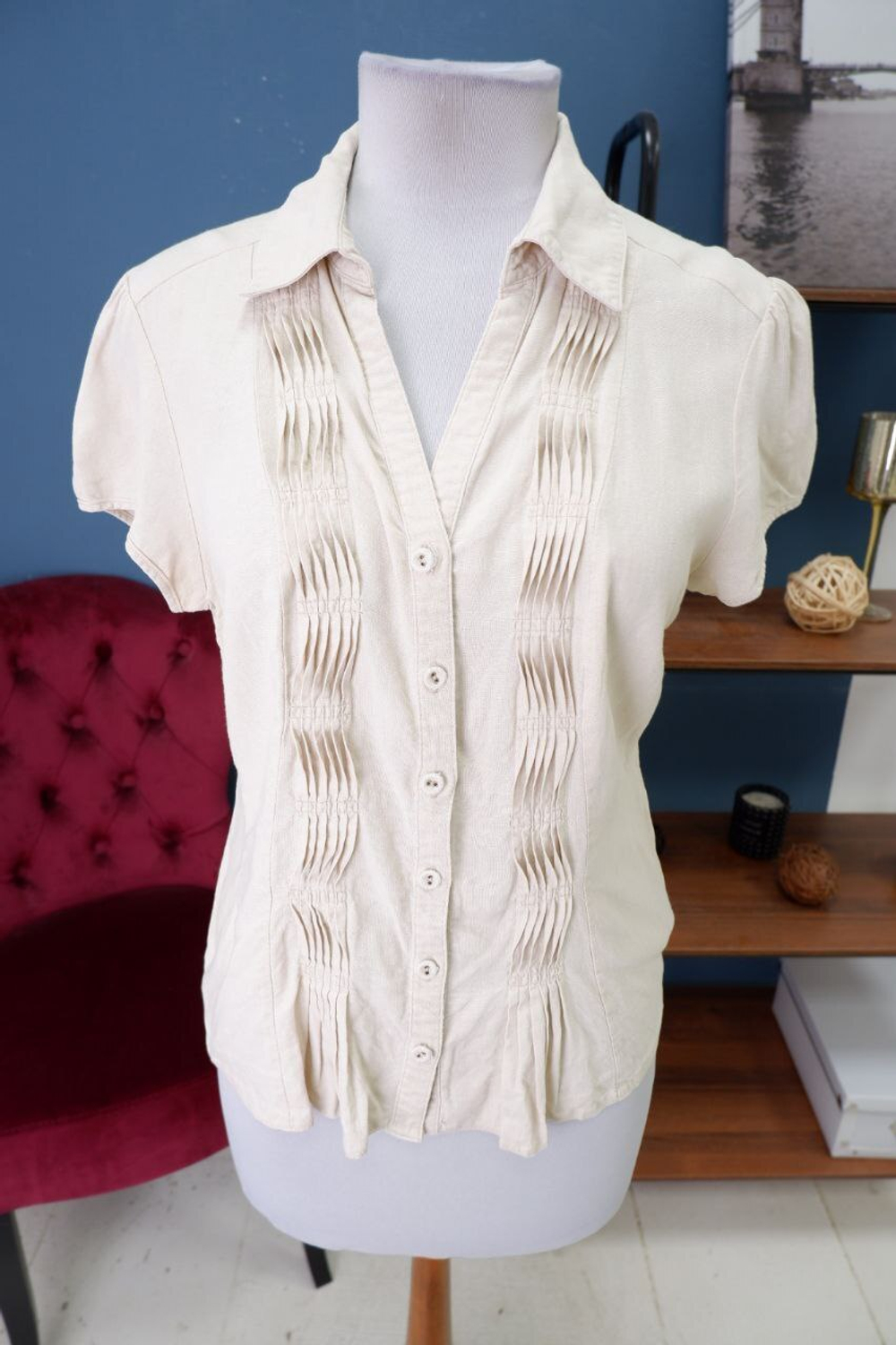 Блузка Bhs из хлопка и льна  46-48 размер