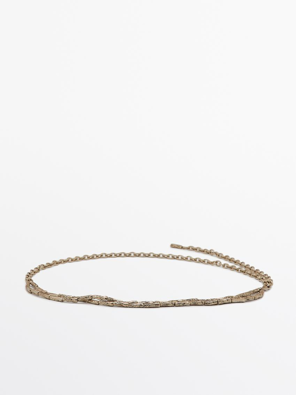 Massimo Dutti Ремень с цепочкой из камня, золотистый