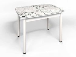 Стол СМ-1 Флорида ноги окрас круглый белый/серебро