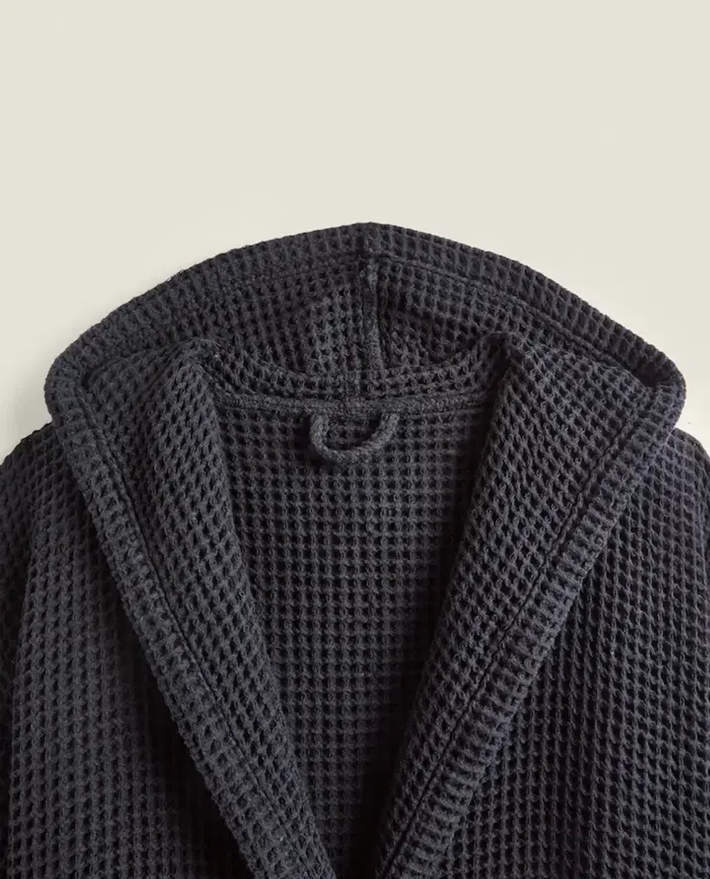 ZARA HOME ХЛОПКОВЫЙ ХАЛАТ С КАРМАНАМИ, ЧЕРНЫЙ