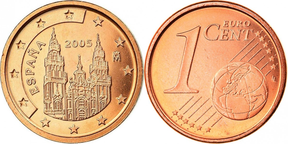 Испания 1 евроцент, 1999-2009 XF