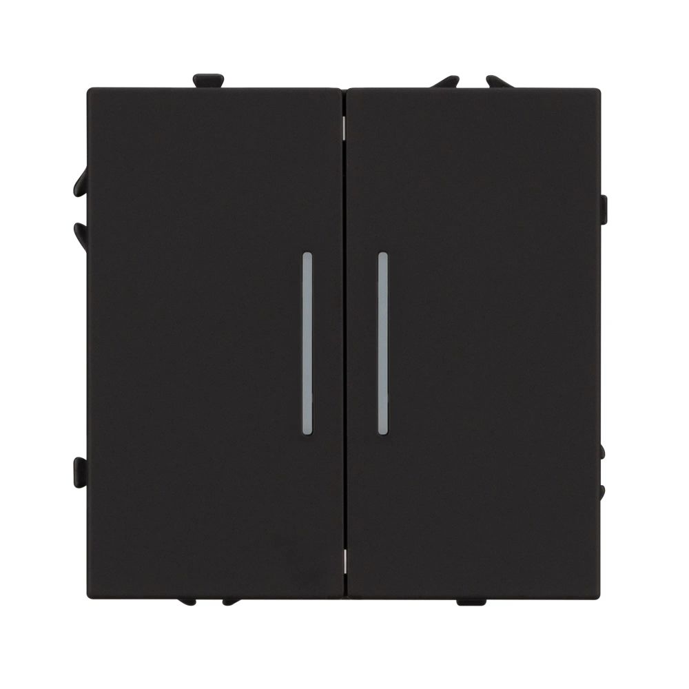 Механизм выключателя двухклавишный проходной LED SWT-NOBE-MKP2-SFPL-L-BK (230V, 10A) (Arlight, Черный оникс) 054267