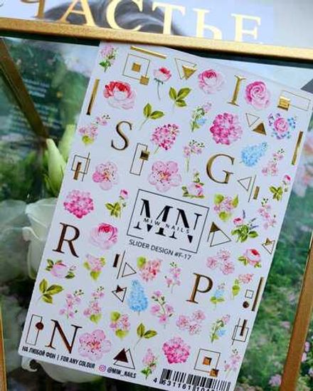 MIW Nails Слайдер-дизайн Цветы, F-17