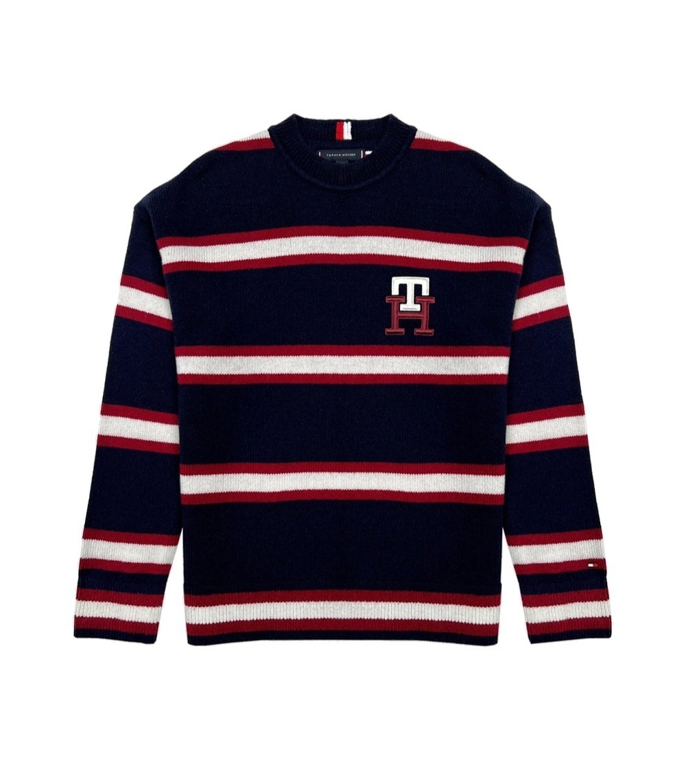 Свитер Tommy Hilfiger TH Monogram Stripe Wool Desert Sky