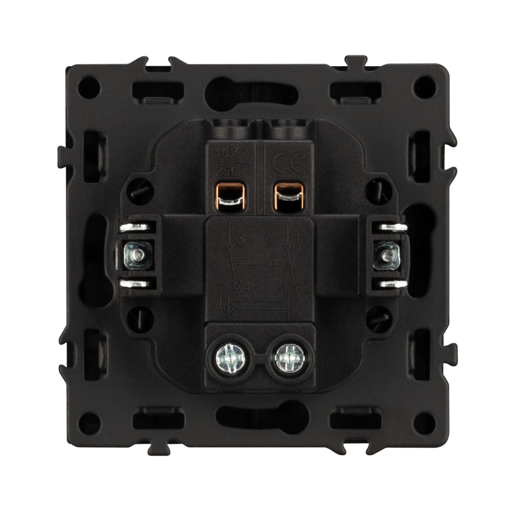 Механизм выключателя одноклавишный перекрёстный SWT-NOBE-MKX1-SFPL-GR (230V, 10A) (Arlight, -) 054251