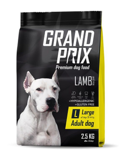 GRAND PRIX. Сухой корм с ягненком для взрослых собак крупных пород 2,5 кг