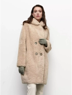 Шуба чебурашка тедди, бежевая, Северина