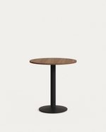 Esilda Круглый стол из меламина с ореховой отделкой и черной металлической ножкой Ø70x70