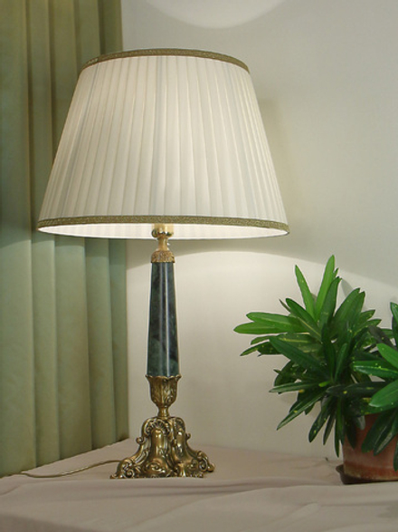 Olympus Brass Лампа настольная интерьерная на бронзовом основании с тканевым абажуром