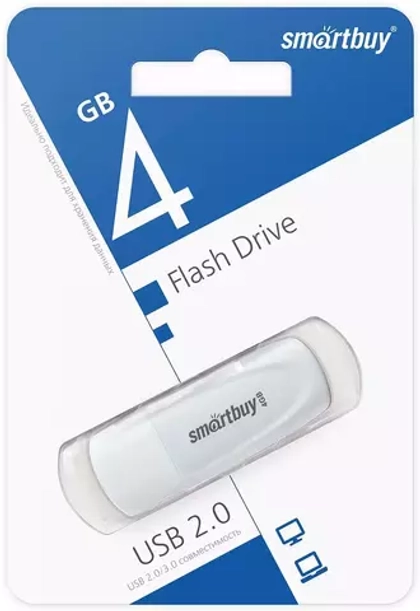 4GB USB Smartbuy Scout White