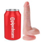 Телесный фаллоимитатор с мошонкой и присоской 6 Cock with Balls - 17,8 см. (Цвет: телесный)