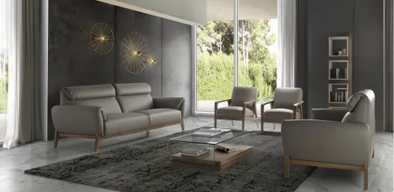 Стеллаж Angel Cerda Equilibrio, шпон ореха, жемчужно-серый