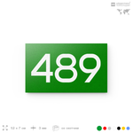 Номер на дверь 489, табличка на дверь для офиса, квартиры, кабинета, аудитории, склада, зеленая 120х70 мм, Айдентика Технолоджи