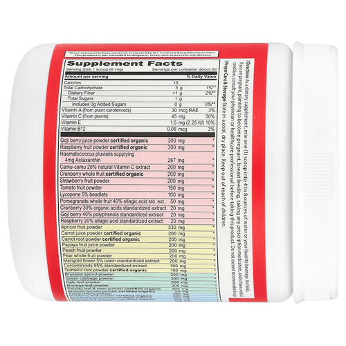 Vibrant Health, Spectrum Vibrance®, антиоксидантный суперпродукт, версия 3.1, ягодное ассорти, 184,2 г (6,5 унции)