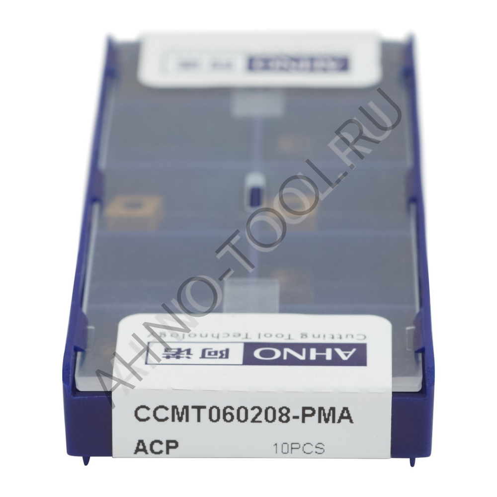 Пластина твердосплавная ISO CCMT060208-PMA ACP20E AHNO по стали, получистовая