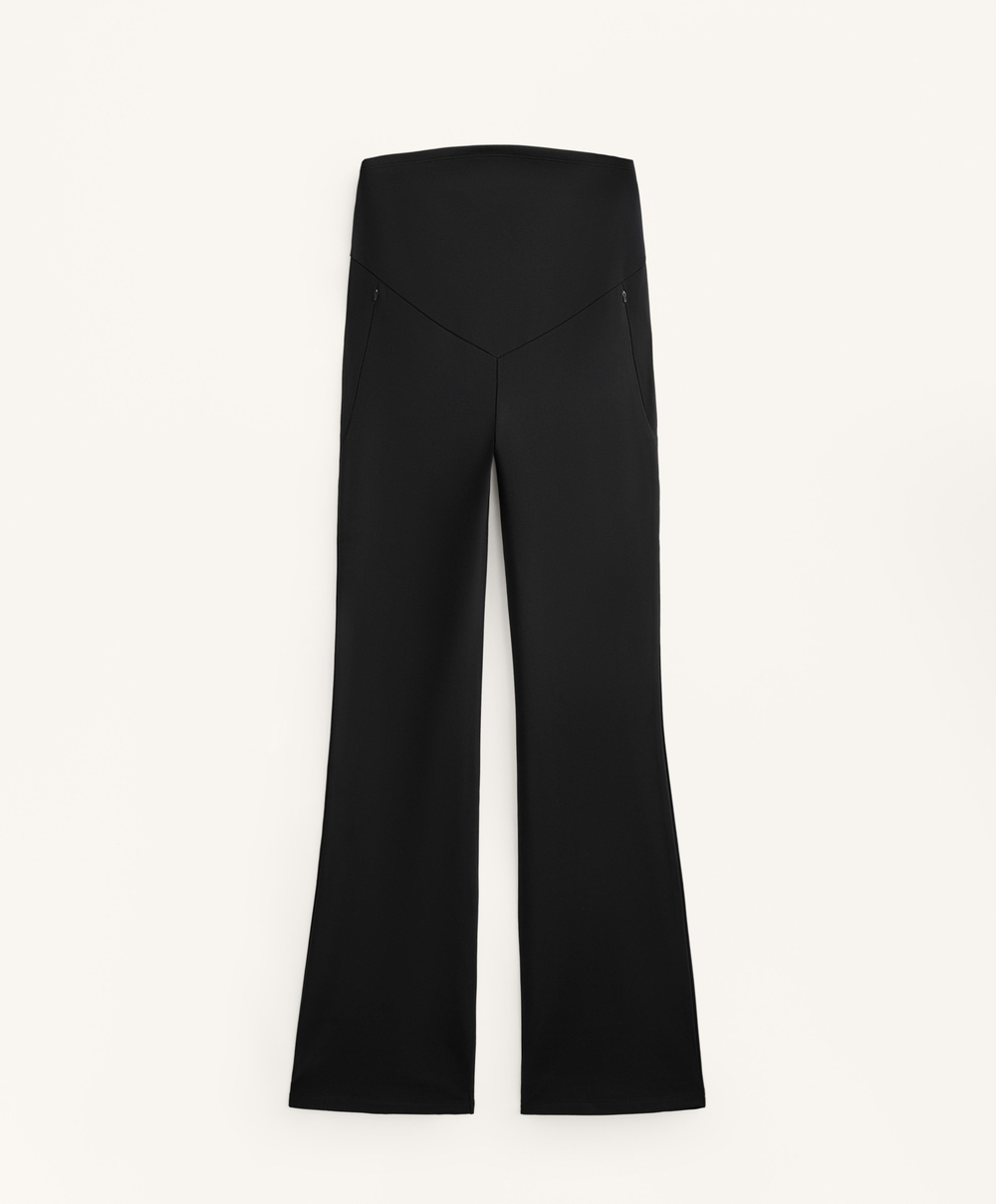 OYSHO Теплые расклешенные брюки для беременных, черный