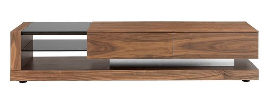 Тумба под ТВ MF1317A /3139 орех/черный витраж