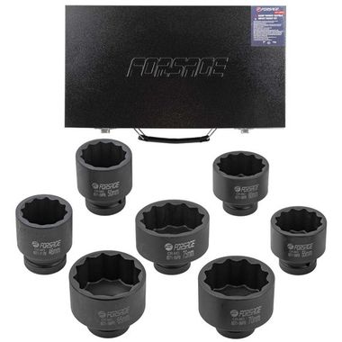 Набор головок ударных 1''7пр. (12гр.) (46,50,55,60,65,70,75мм) Forsage F-8071-9MPB