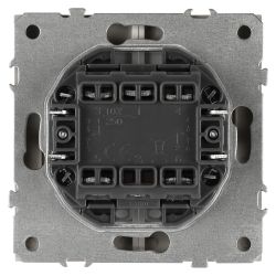 Переключатель ЭРА Galaxy 15-1106-07 двойной 10АХ-250В IP20 титан | Эра Galaxy