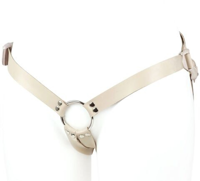 Телесный поясной фаллоимитатор - 22 см. (Цвет: телесный)