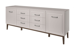 Комод 6 ящиков 2 двери Гориция Персидский жемчуг/Лак Льняной