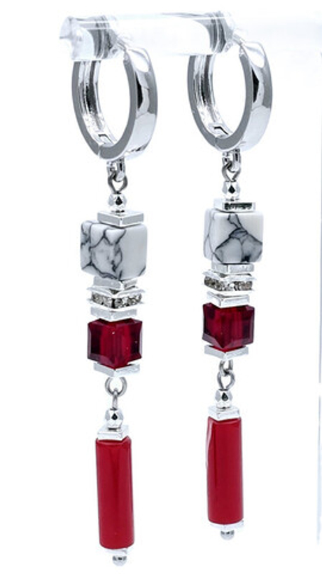 91002413 Серьги Роман с камнем