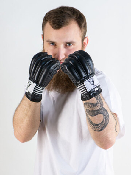 Шингарты OXXFIRE, эластичный манжет на липучке, кожа, черные (L) (уценка)