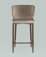 Стул полубарный Матео с кантом велюр шампань ножки дерево