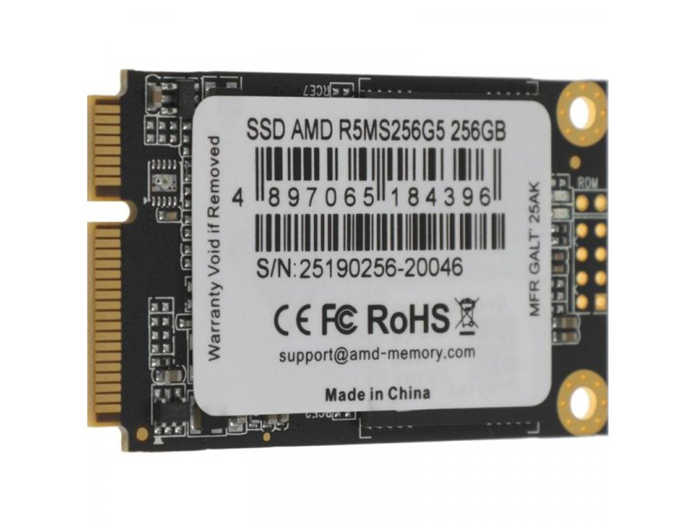 SSD накопитель AMD Radeon 256ГБ, mSATA, SATA, [R5MS256G5]