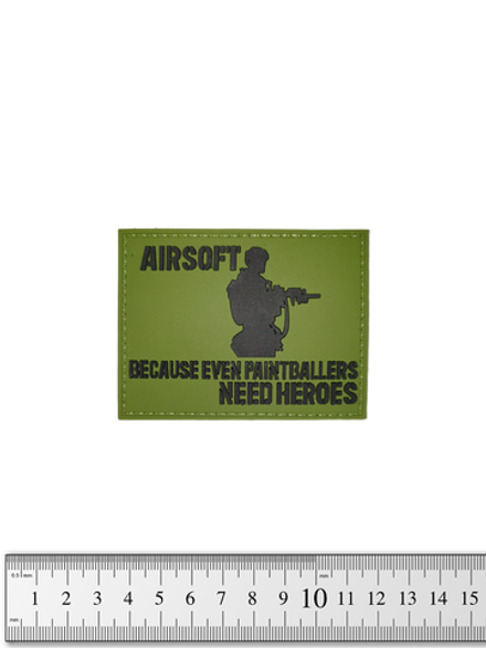 Шеврон Airsoft because even paintballers need heroes PVC. Олива