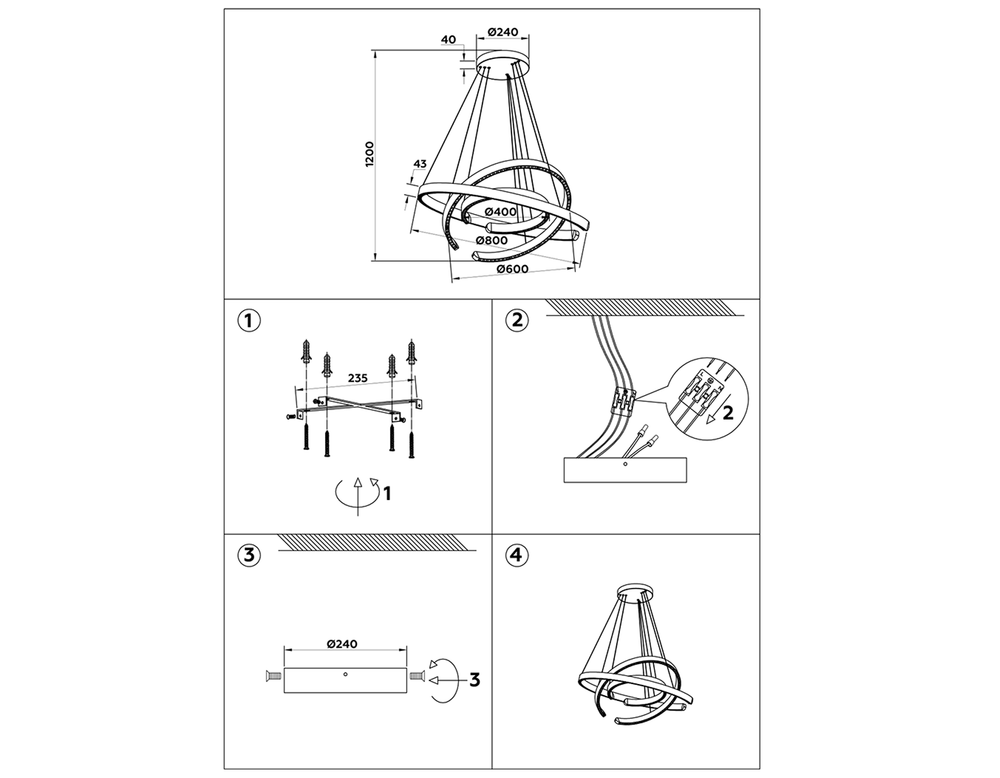 Ambrella Подвесной светодиодный светильник LineTech FL5888