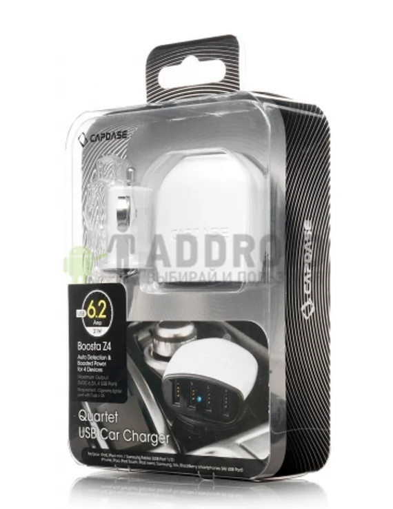 Автомобильное зарядное устройство Capdase CA00-7B02 USB Car Charger Quartet Boosta Z4 (White)