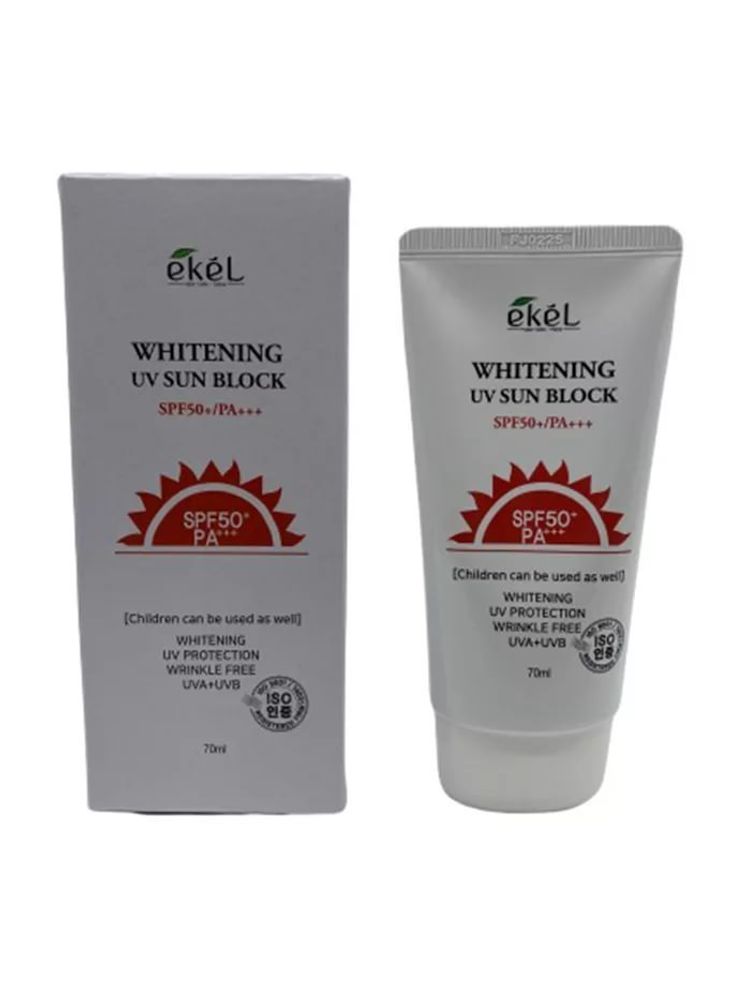 Крем осветляющий солнцезащитный для лица EKEL Whitening UV Sun Block SPF50+/PA+++ 70ml