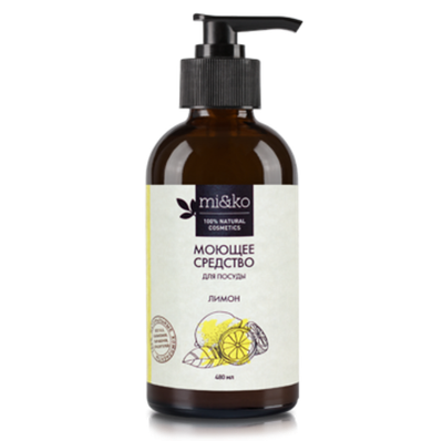 MI&KO Средство для мытья посуды Лимон с дозатором, 0.48 кг