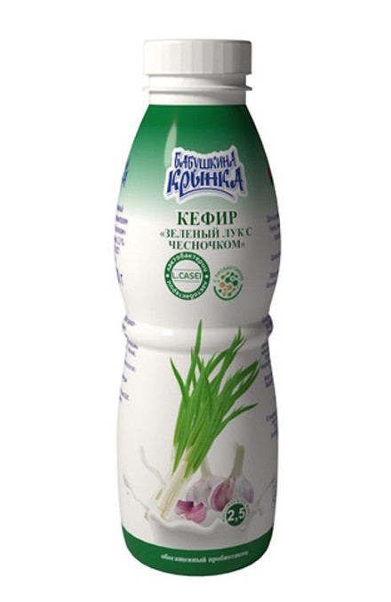 Кефир "Зеленый лук с чесноком" 2,5% 430г. Бабушкина крынка