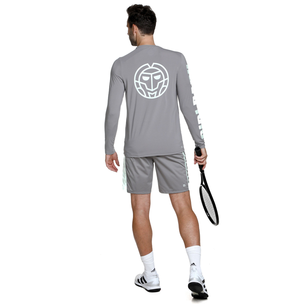 Мужское теннисное поло BIDI BADU Serratus Ant Move Long Sleeve Men - Grey
