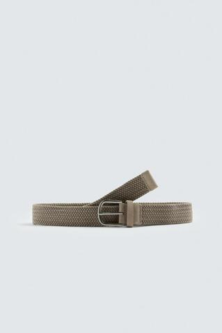 ZARA ПЛЕТЕНЫЙ ЭЛАСТИЧНЫЙ РЕМЕНЬ, БЕЖЕВЫЙ