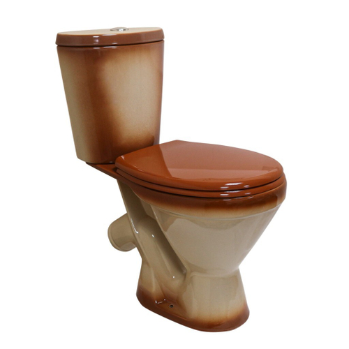 Унитаз-компакт "ЭЛЕГАНТ" коричневый (косой, нижн, сид.полип., арм) (Rosa)