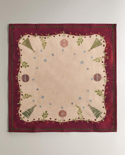 ZARA HOME КУХОННЫЕ ПОЛОТЕНЦА С РОЖДЕСТВЕНСКИМ ПРИНТОМ (НАБОР ИЗ 2 ШТ.), КРАСНЫЙ