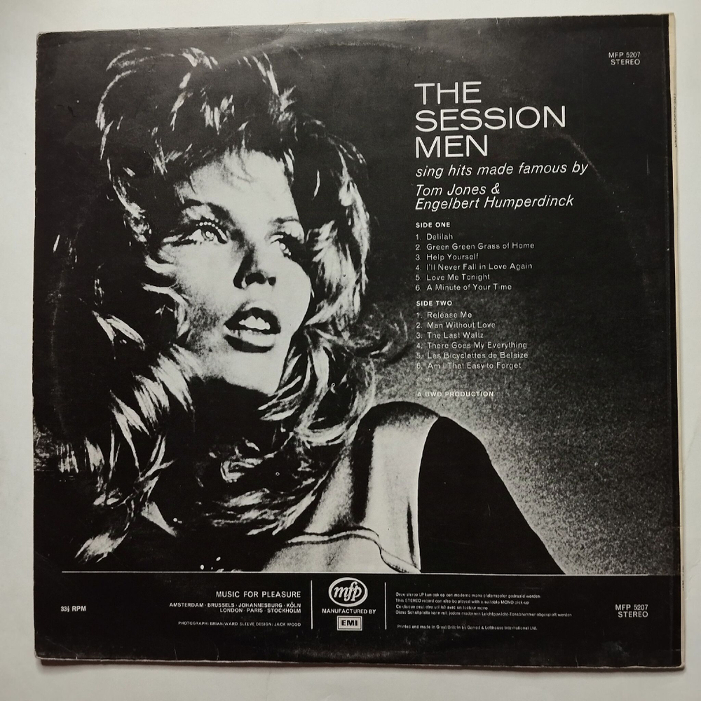 Винтажная виниловая пластинка LP The Session Men The Session Men Sing Hits Made Famous By Tom Jones and Engelbert Humperdinck (UK 1973)